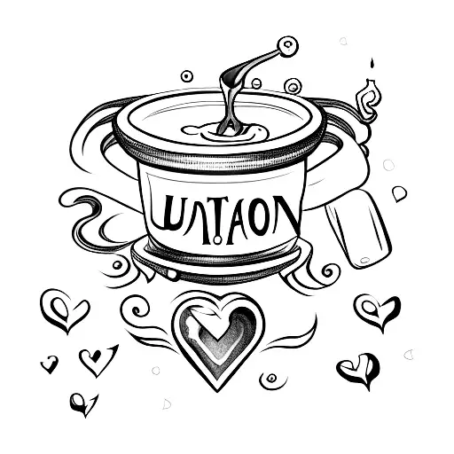 cauldron with love potion  tattoo design idea