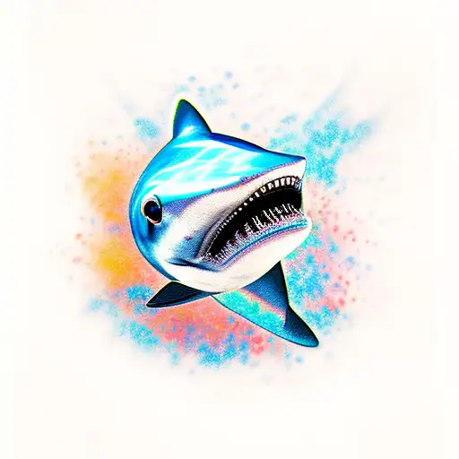 Blue eye shark tattoo design idea
