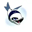 Blue eye shark tattoo design idea