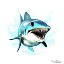 Blue eye shark tattoo design idea