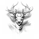 deer antler tattoo design idea
