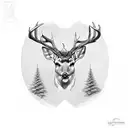 deer antler tattoo design idea