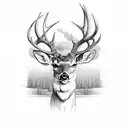 deer antler tattoo design idea