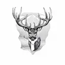deer antler tattoo design idea