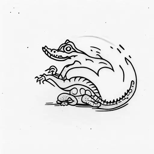 small crocodile  tattoo design idea