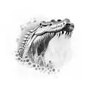 crocodile body with open mouth tattoo design idea