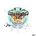 crocodile body with open mouth tattoo design idea