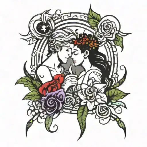 Virgo and Aries mixed together tattoo design idea