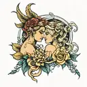 Virgo and Aries mixed together tattoo design idea