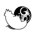 Moon and cat tattoo design idea