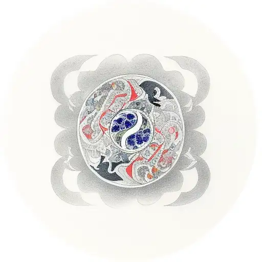 Taurus with yin and yang tattoo design idea