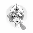 siren with sailor hat tattoo design idea