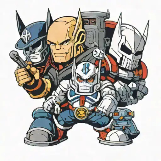 thor, Optimus prime, vegeta, stay Puft marshmallow man  tattoo design idea