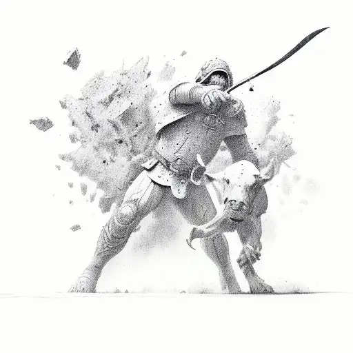 david vs goliath tattoo design idea