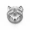 wolf and snake with viking runes and chains around bicep tattoo design idea