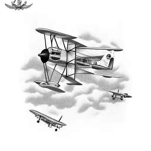 memorial tattoo that says dad with planes tattoo design idea