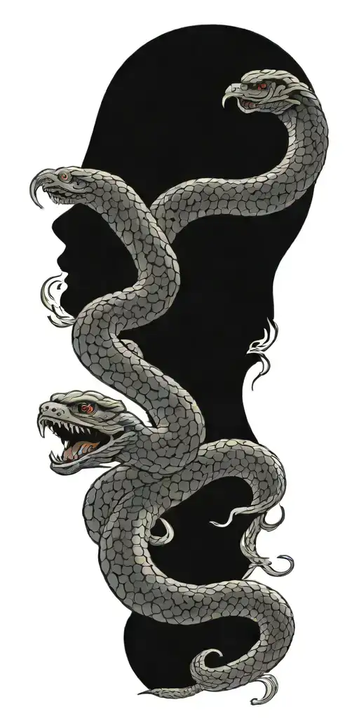 cobra and clouds tattoo design idea