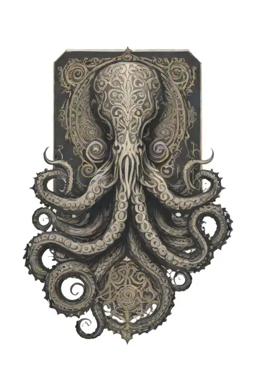 mandala octopus tattoo design idea