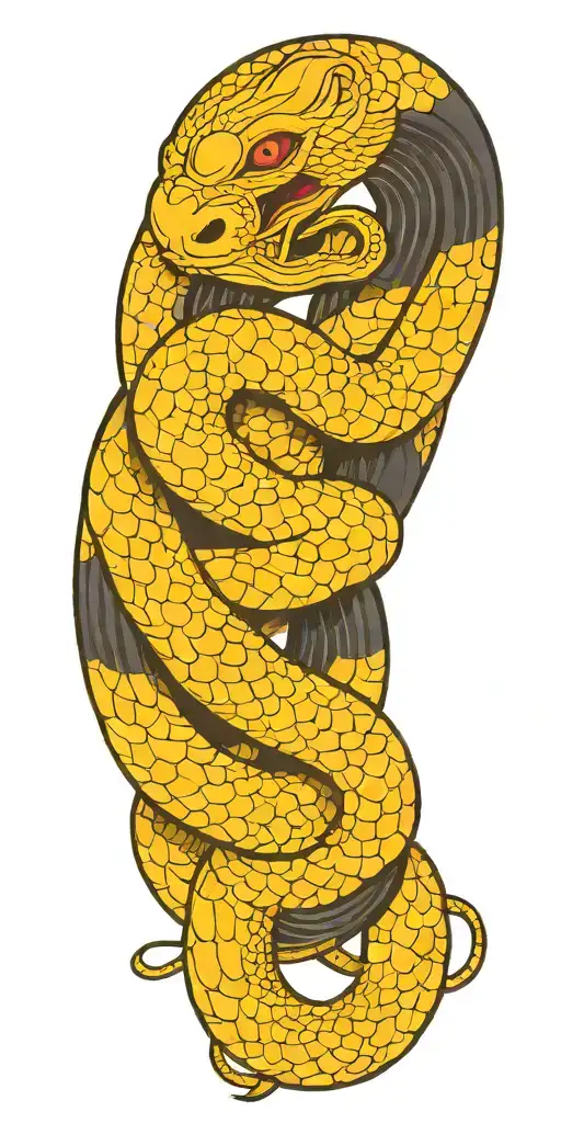 cobra and japanese clouds tattoo design idea