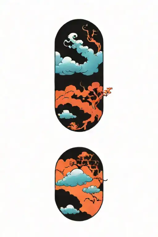 japanese clouds tattoo design idea