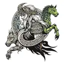 norse pagan sleeve tattoo freya eir odin tattoo design idea