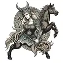 norse pagan sleeve tattoo freya eir odin tattoo design idea