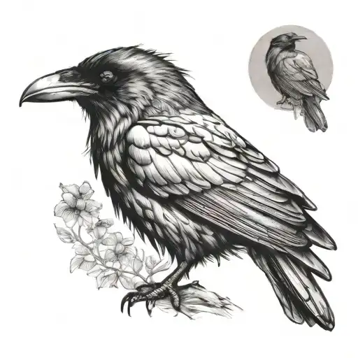 Raven tattoo design idea