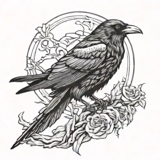 Raven Grim Reaper tattoo design idea
