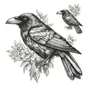 Raven tattoo design idea