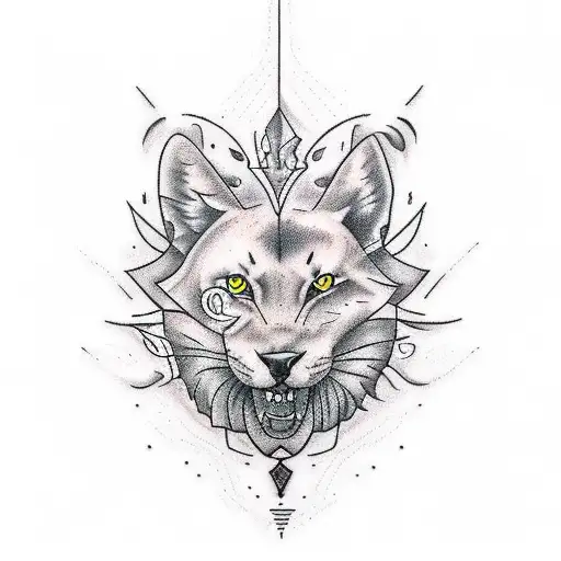 Design a tattoo incorporating an animal, object, icon, or symbol that embodies unwavering determination, single-minded f tattoo design idea
