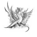 a phoenix-dragon hybrid tattoo design idea