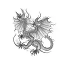 a phoenix-dragon hybrid tattoo design idea