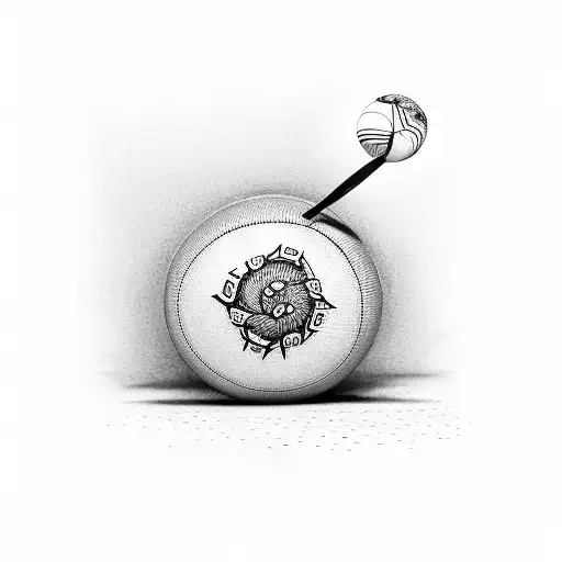 Cricket ball with a dream tattoo design idea