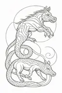 snake horse pig tattoo design idea