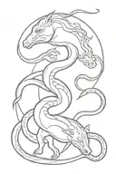 snake horse pig tattoo design idea