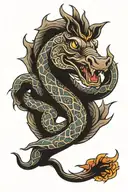 snake horse pig tattoo design idea