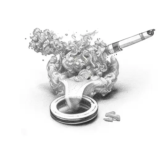 tabacco pipe tattoo design idea