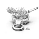 tabacco pipe tattoo design idea