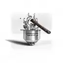 tabacco pipe tattoo design idea