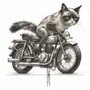 grumpy cat on bike tattoo design idea