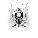 A blazing fire representing passion, with bold typography spelling 'passion' tattoo design idea