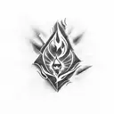 A blazing fire representing passion, with bold typography spelling 'passion' tattoo design idea