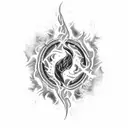 A blazing fire representing passion, with bold typography spelling 'passion' tattoo design idea