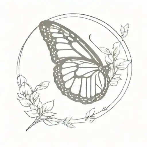 monarch butterfly with 2124 tattoo design idea