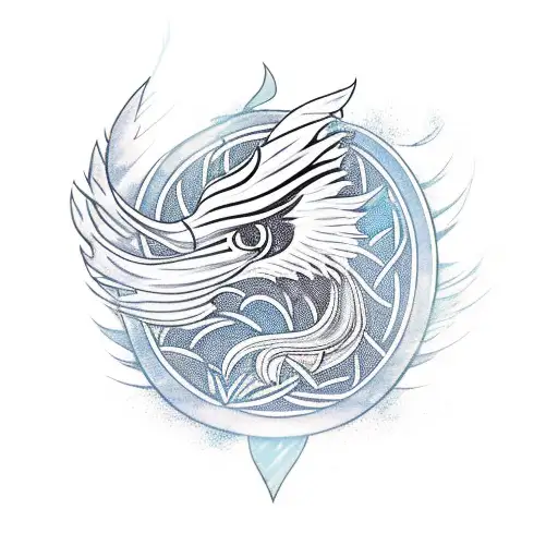 simple viking Phoenix tattoo design idea