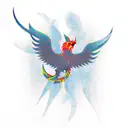 simple viking Phoenix tattoo design idea