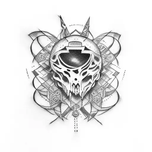 Create a tattoo design inspired by rave music and heavy metal tattoo design idea