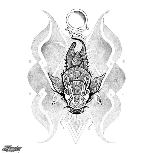 Traditional tattoo design featuring a motorcycle and a catfish in vibrant colors tattoo design idea