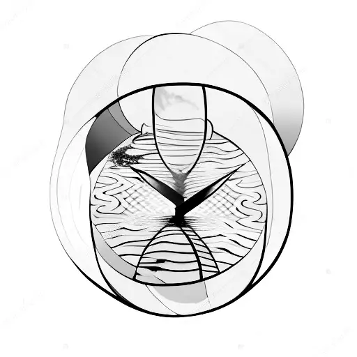 An hourglass with sand flowing upwards, symbolizing the reversal of time tattoo design idea