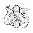 An hourglass with sand flowing upwards, symbolizing the reversal of time tattoo design idea